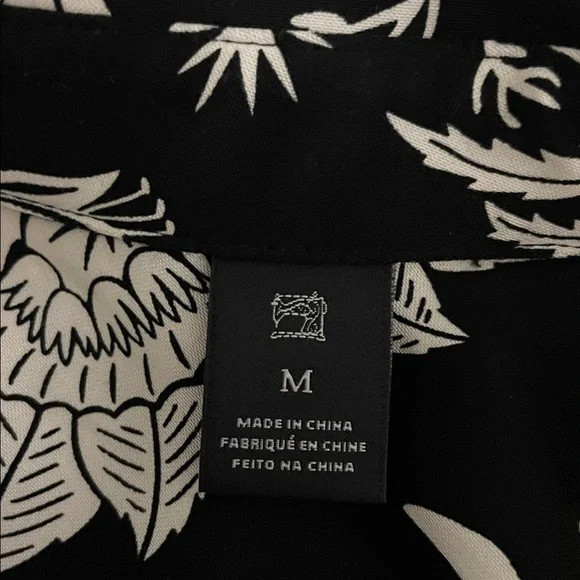 Scotch & Soda Floral Print Button Down Shirt Women's Medium Black White - Picture 11 of 15
